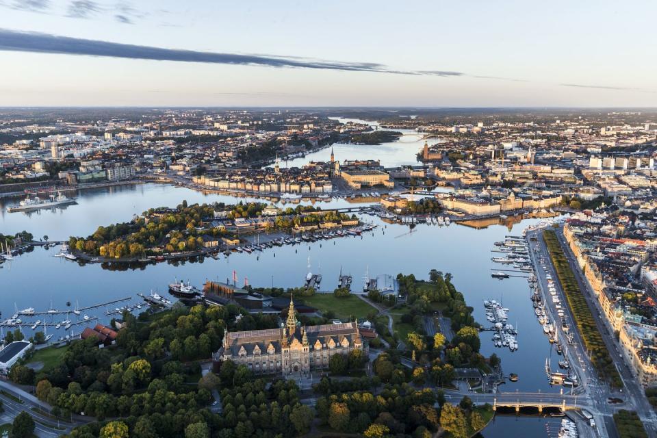 aerial view of nordic museum, stockholm, sweden