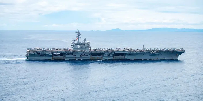 The USS Ronald Reagan passes through the San Bernardino Strait, July 30