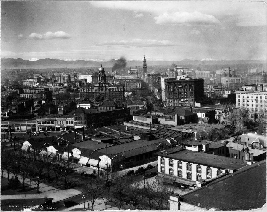 View of downtown Denver from the Colorado State Capitol in 1924 (Denver Public Library Special Collection [MCC-2800])