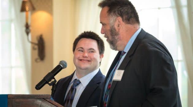 The author and John give the keynote address at the ALCD Worker Recognition Luncheon (2017).