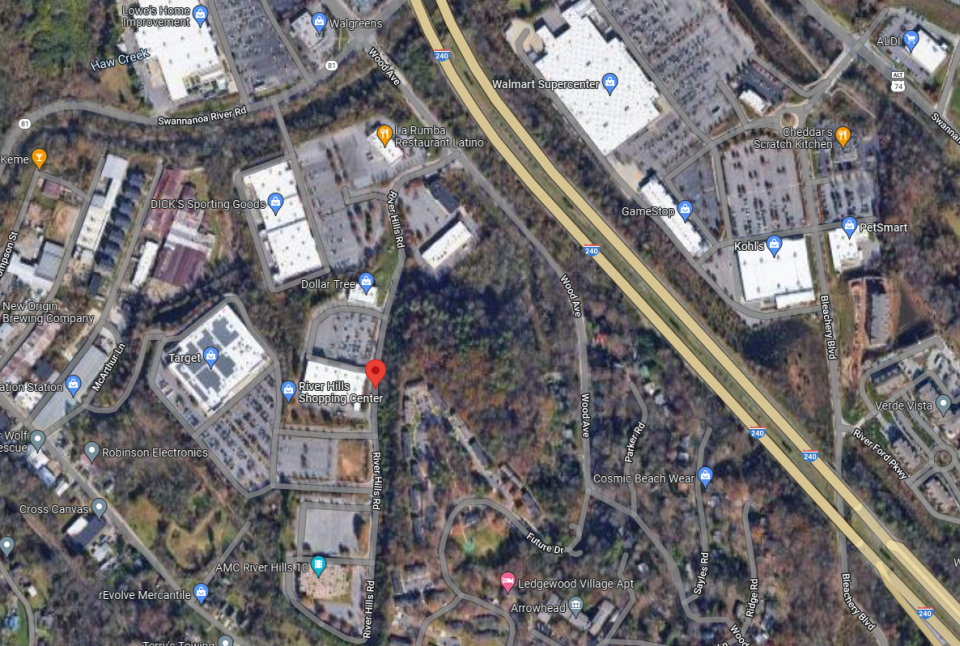 The proposed site of a new 153-unit development in East Asheville on 10.8 acres located at 110 River Hills Road.