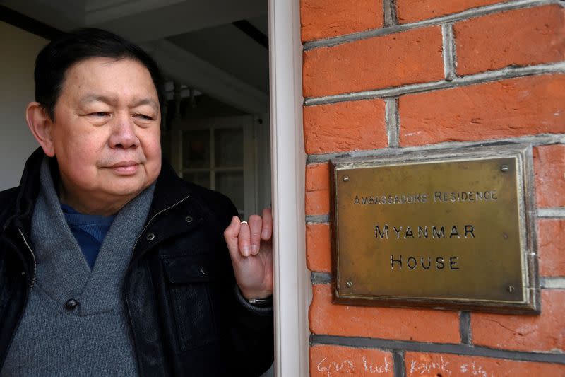 FILE PHOTO: Ex-ambassador of Myanmar to UK Kyaw Zwar Minn remains in diplomatic residence in London