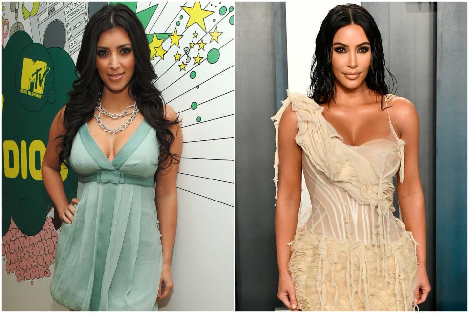 2007 vs now: Kim has gone from being a regular at Hollywood club nights to exclusive fashion events and parties (Getty Images)