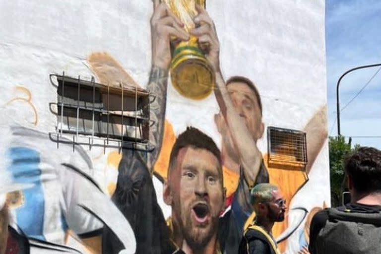 El mural de Lionel Messi en Palermo