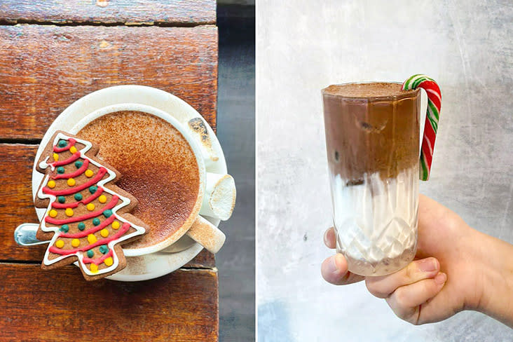 Christmas beverages at Ground in Damansara Uptown: Hot Cinnamon Chocolate (left) and Iced Cinnamon Chocolate Macchiato (right). — Pictures courtesy of Ground Coffee