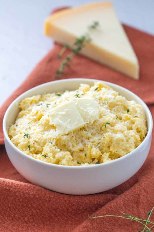 <p>Stetted</p><p>Mashed rutabaga with parmesan is a simple way to prepare this root vegetable. It’s a great way to ease into trying a new vegetable.</p><p><strong>Get the recipe: <a href="https://www.stetted.com/parmesan-mashed-rutabaga/" rel="nofollow noopener" target="_blank" data-ylk="slk:Parmesan Mashed Rutabaga;elm:context_link;itc:0;sec:content-canvas" class="link rapid-noclick-resp"><em>Parmesan Mashed Rutabaga</em></a></strong></p>