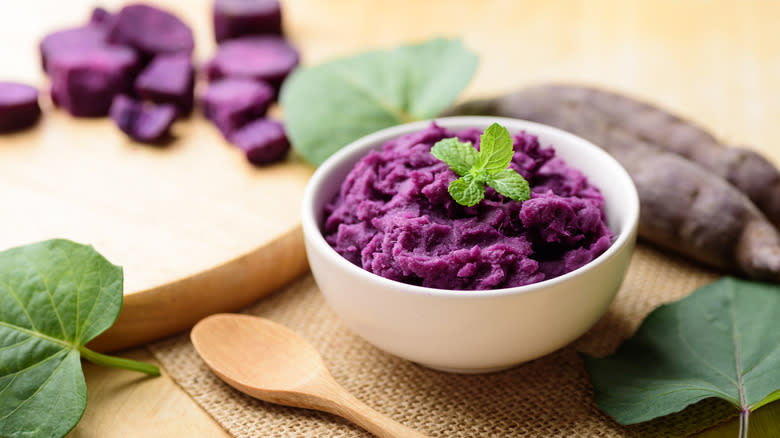 mashed purple sweet potatoes