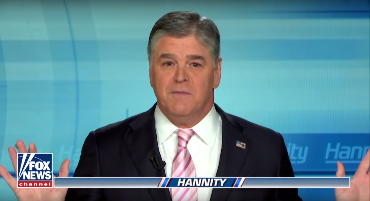 Sean Hannity attempts to set the record straight. (Photo: Fox News)