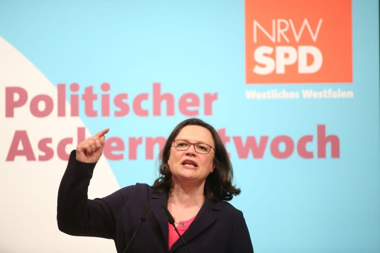 Andrea Nahles has been designated the next leader of Germany's Social Democrats