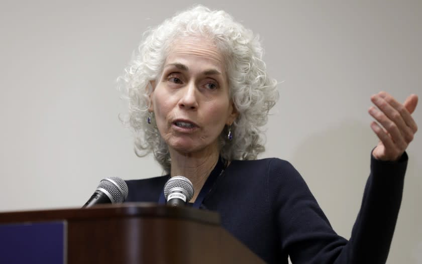 LOS ANGELES, CA -- MARCH 10, 2020: Dr. Barbara Ferrer is the director of the Los Angeles County Department of Public Health. She gives her daily update on Tuesday. (Myung J. Chun / Los Angeles Times)