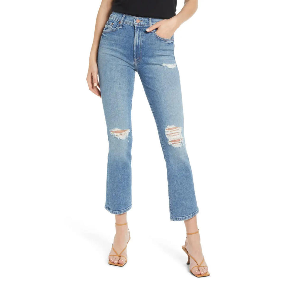 Mother The Insider Organic Cotton Blend Ankle Flare Jeans