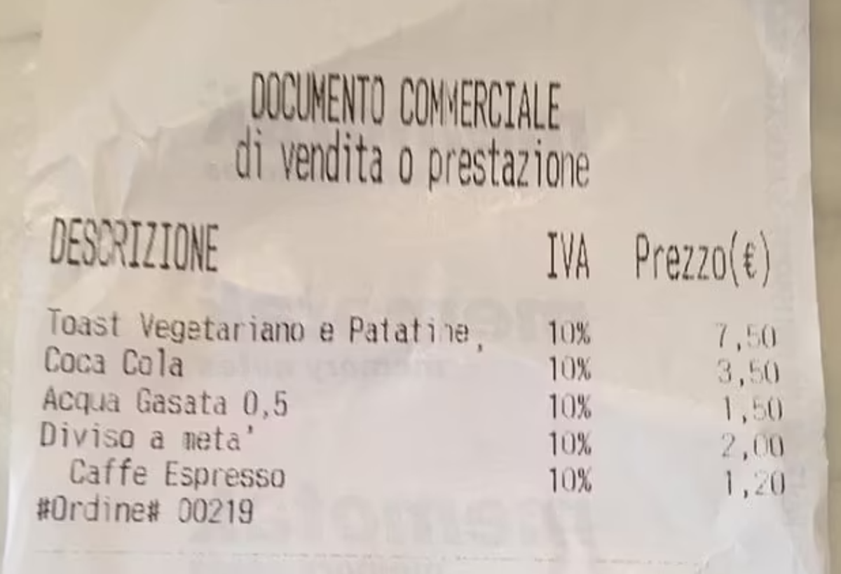 A picture of the receipt uploaded to Tripadvisor (Tripadvisor)