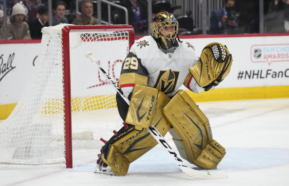 Vegas Golden Knights goaltender Marc-Andre Fleury (29)