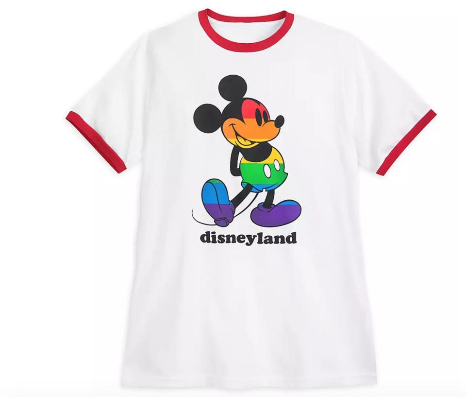 Rainbow Disney Collection Mickey Mouse Ringer T-Shirt for Adults