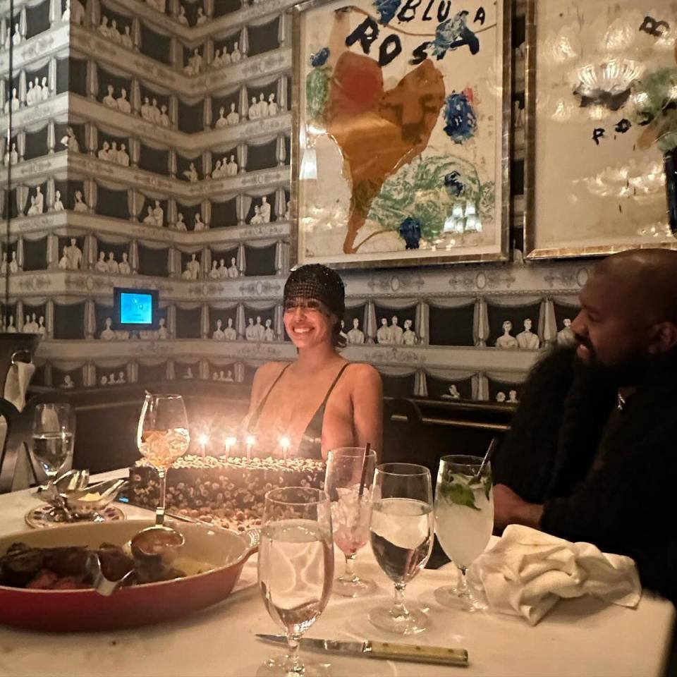 Bianca Censori at her birthday celebrations in Las Vegas this January (Via @tanilraif on Instagram)
