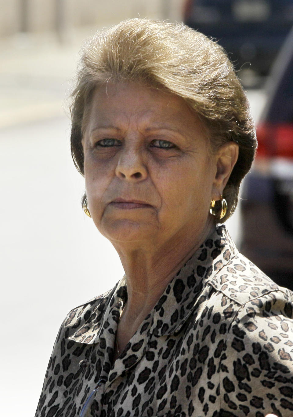 Lisa Petriches, a convenience store manager from Beebe, Ark., takes a break outside the White County Courthouse in Searcy, Ark., Tuesday, May 1, 2012. Petriches and two other women are involved in a lawsuit over a $1 million lottery ticket. (AP Photo/Danny Johnston)