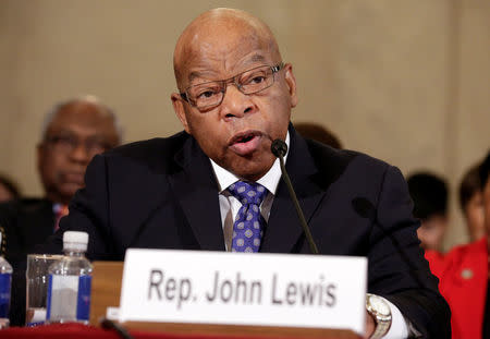 Rep. John Lewis (D-GA) testifies to the Senate Judiciary Committee during the second day of confirmation hearings on Senator Jeff Sessions' (R-AL) nomination to be U.S. attorney general in Washington, U.S., January 11, 2017. REUTERS/Joshua Roberts