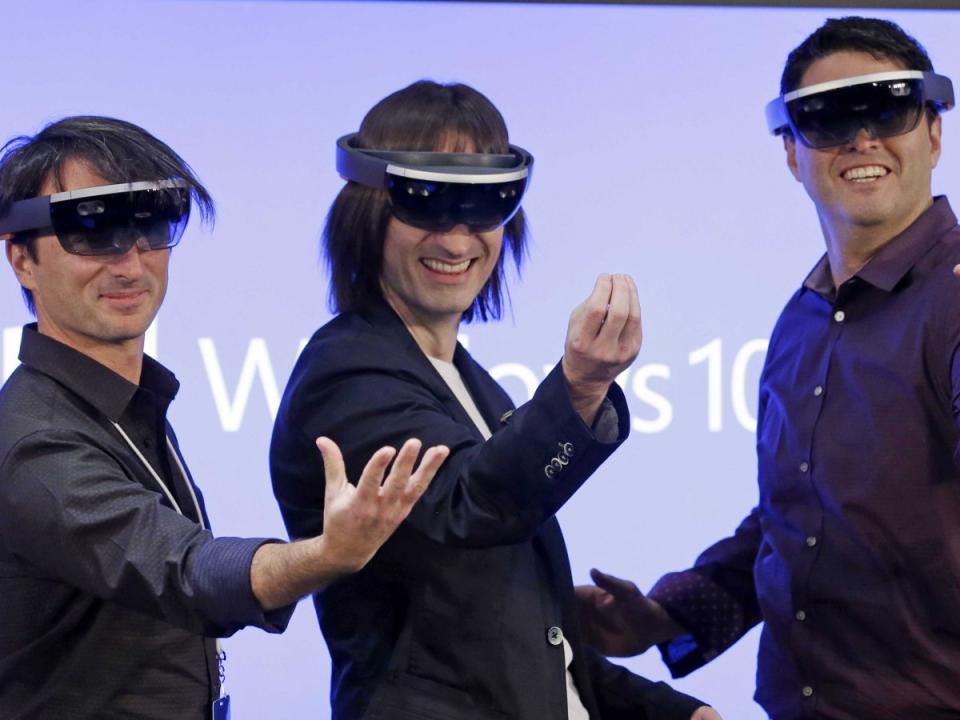 Microsoft executives testing HoloLens