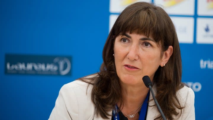 Marisol Casado at a press conference in London in 2011. Daniel Hambury/Getty Images