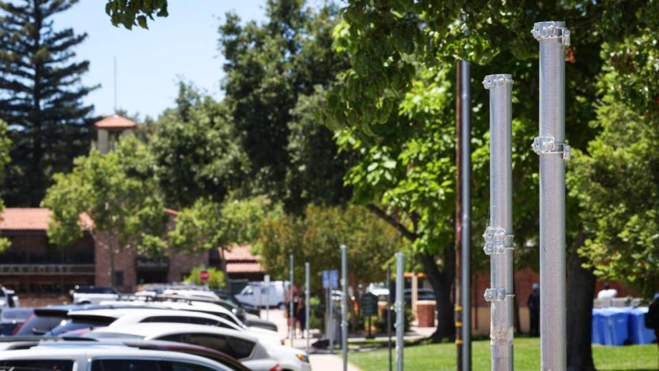 Signs for paid parking have been removed from Paso Robles at 11th street Downton City Park on June 17, 2024.