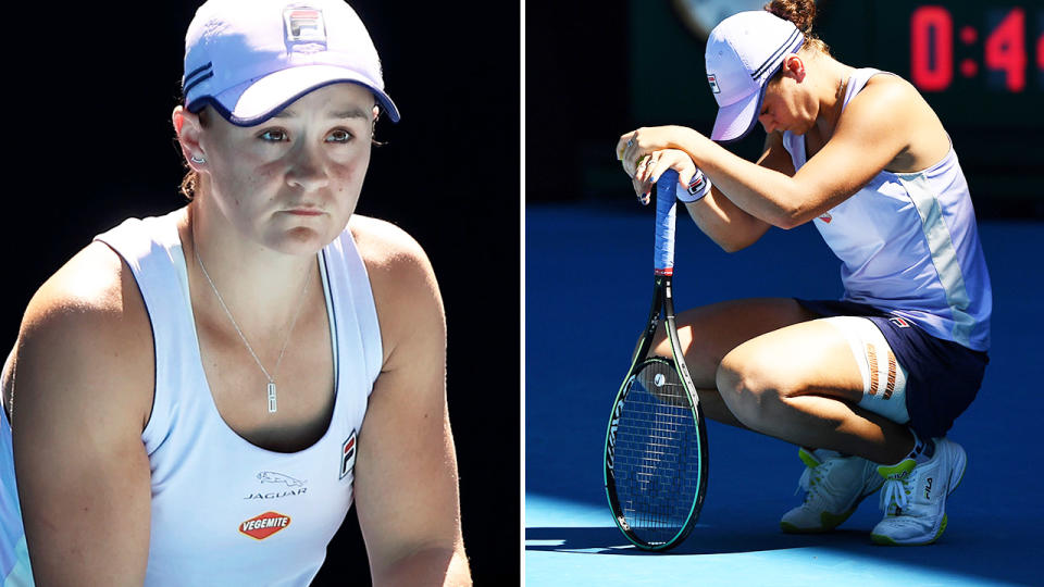 Ash Barty, pictured here in action in the Australian Open quarter-finals.