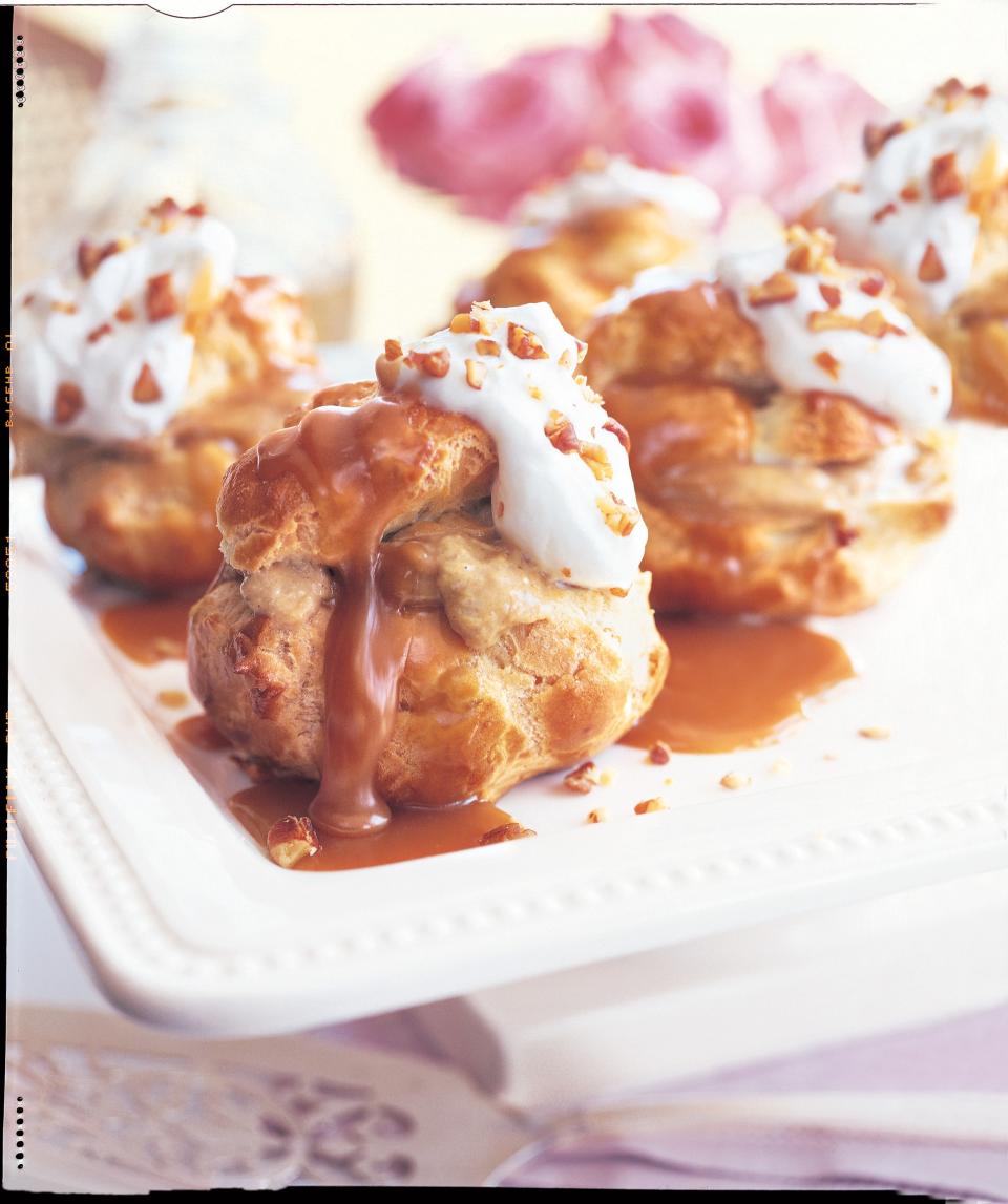 Pumpkin Custard Profiteroles With Maple Caramel