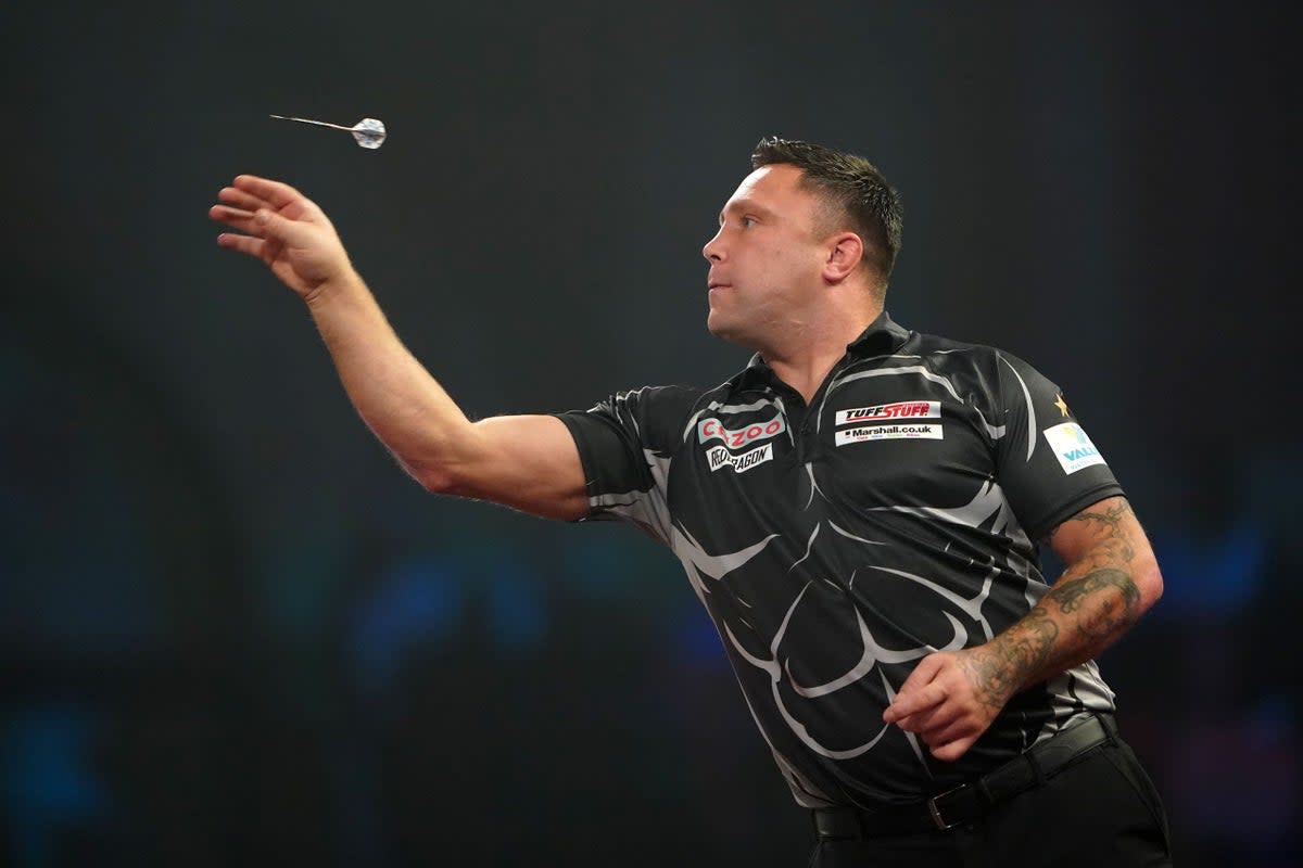 Gerwyn Price beat Dirk van Duijvenbode 8-7 in Leverkusen (Zac Goodwin/PA) (PA Wire)