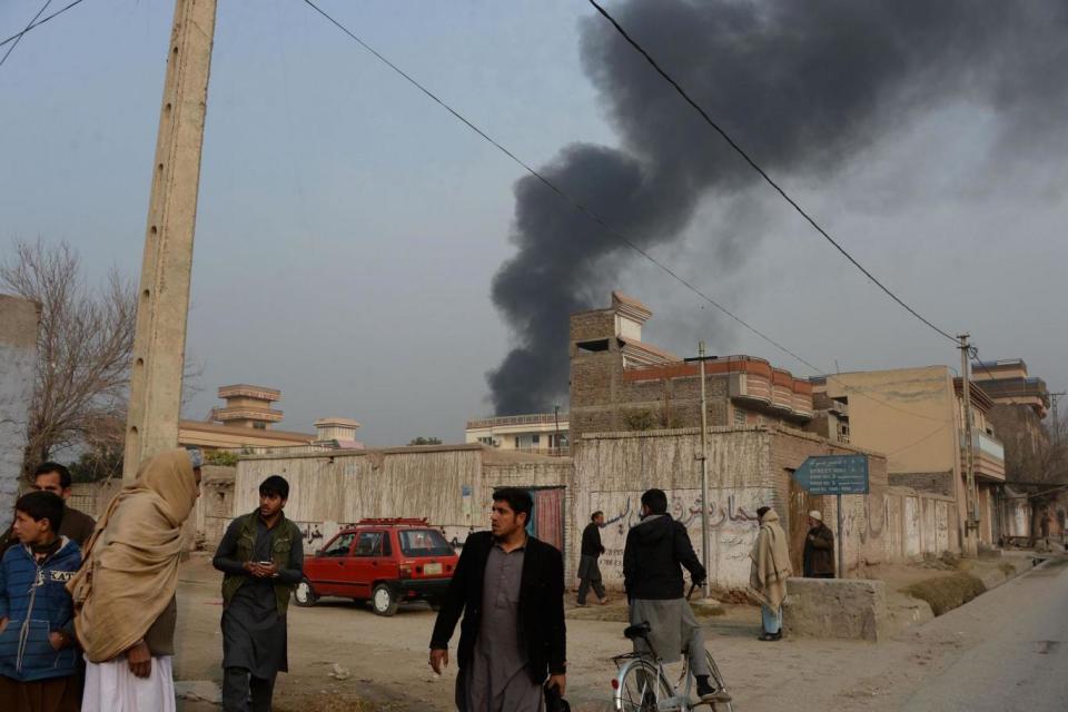 Smoke rises from the scene of the blast in Afghanistan (AFP/Getty Images)