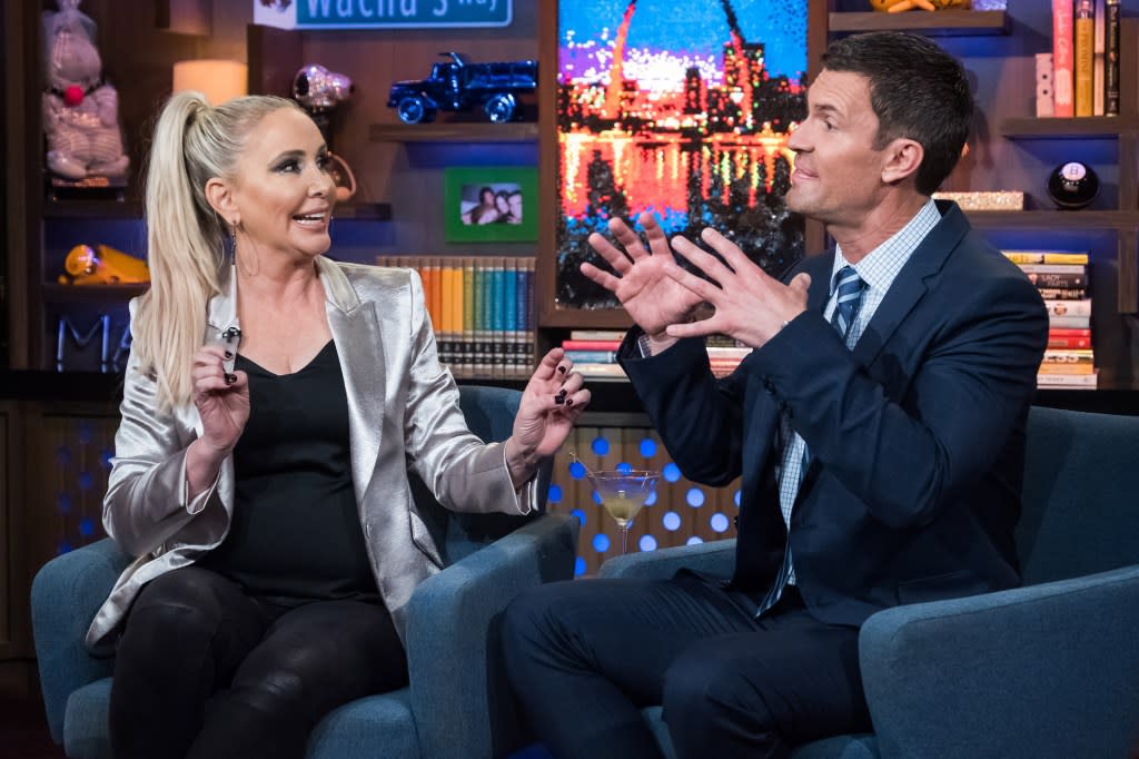 WATCH WHAT HAPPENS LIVE WITH ANDY COHEN -- Pictured (l-r): Shannon Beador and Jeff Lewis -- (Photo by: Charles Sykes/Bravo/NBCU Photo Bank/NBCUniversal via Getty Images)
