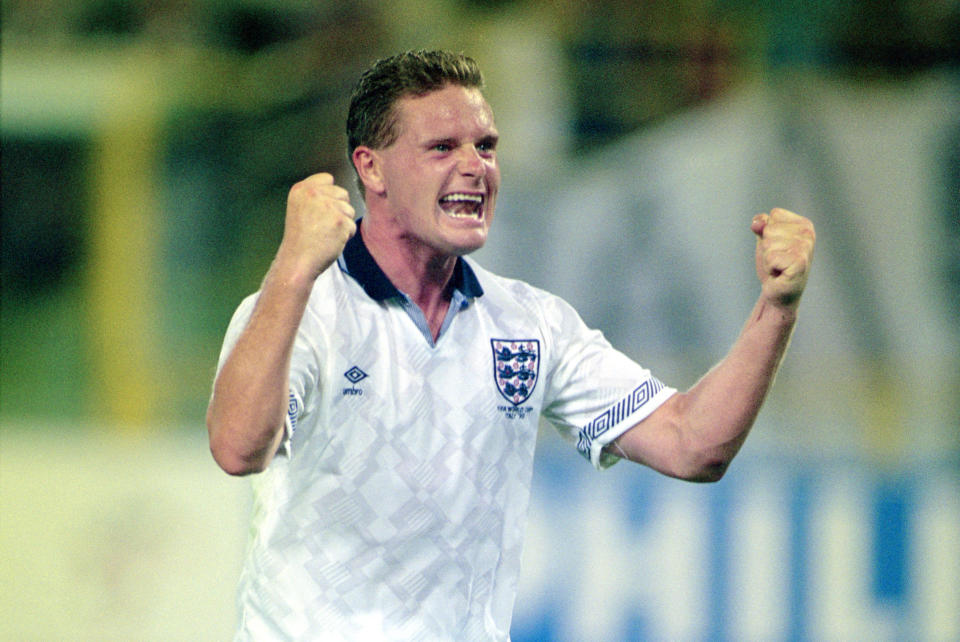 Paul Gascoigne made 57 appearances for England during his professional football career. (David Cannon/Allsport/Getty Images)