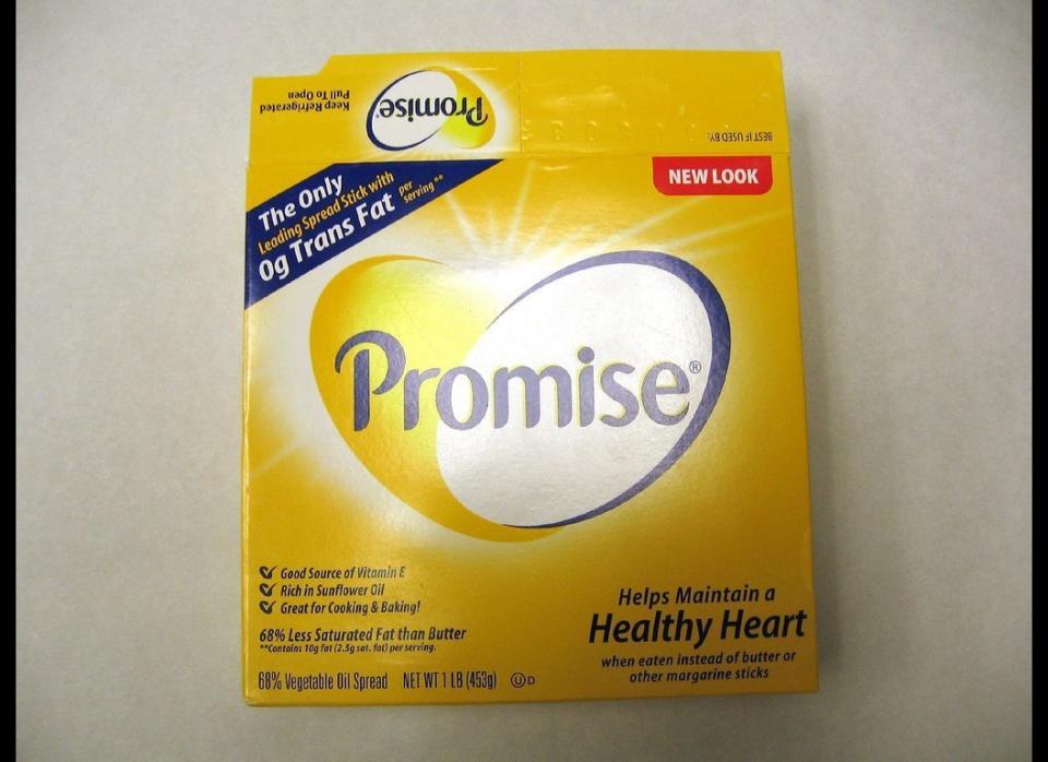 A gram or two of trans fats may not seem like a lot, but even small amounts are bad for the heart. Baker recommends keeping trans-fat intake as low as possible.     There are trans-fat-free options if you need hard butter or margarine for baking.     Promise Sticks contain 80 calories per serving and 9 grams of fat (2.5 grams saturated). I Can't Believe It's Not Butter Sticks and Earth Balance Vegan Buttery Spreads contain no trans fats, but they still have 3.5 grams and 4.5 grams of saturated fat, respectively, and the same amount of total fat and calories as butter.  