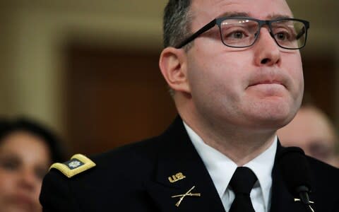 Lt Colonel Vindman testifies at House Intelligence Committee hearing  - Credit: REUTERS/Jonathan Ernst