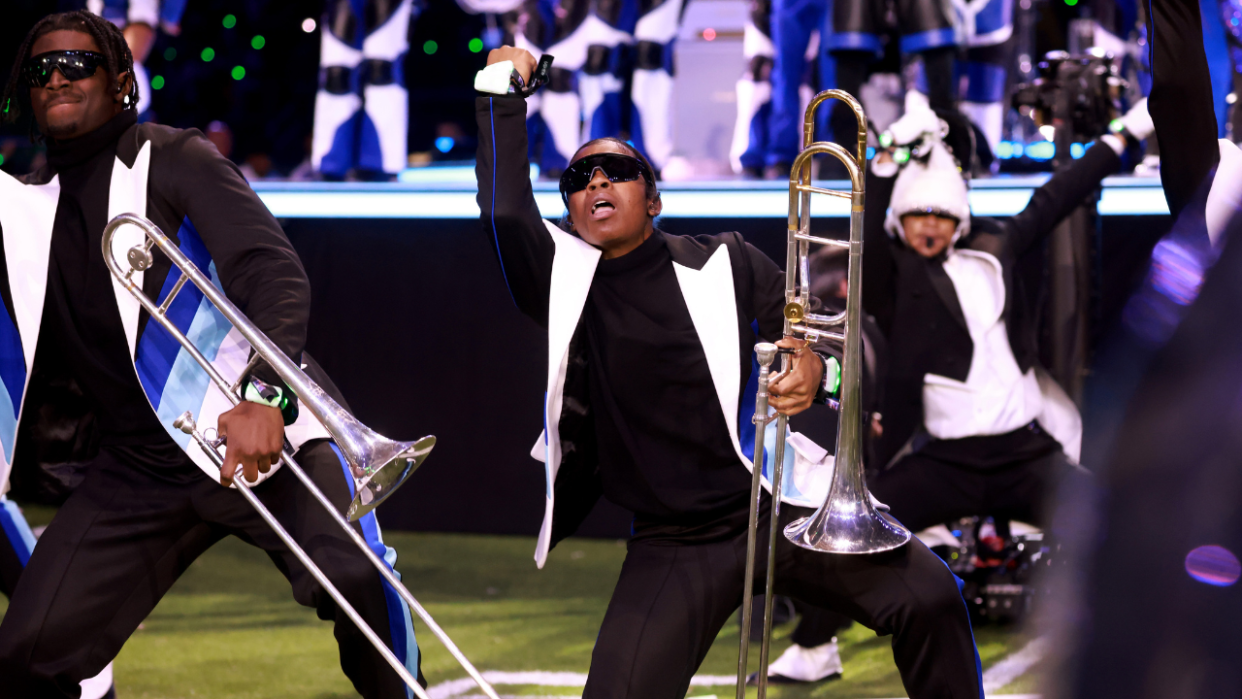 This Is The HBCU Band Usher Brought To The Super Bowl Halftime Show | William H. Kelly III/Jackson State University via Getty Images