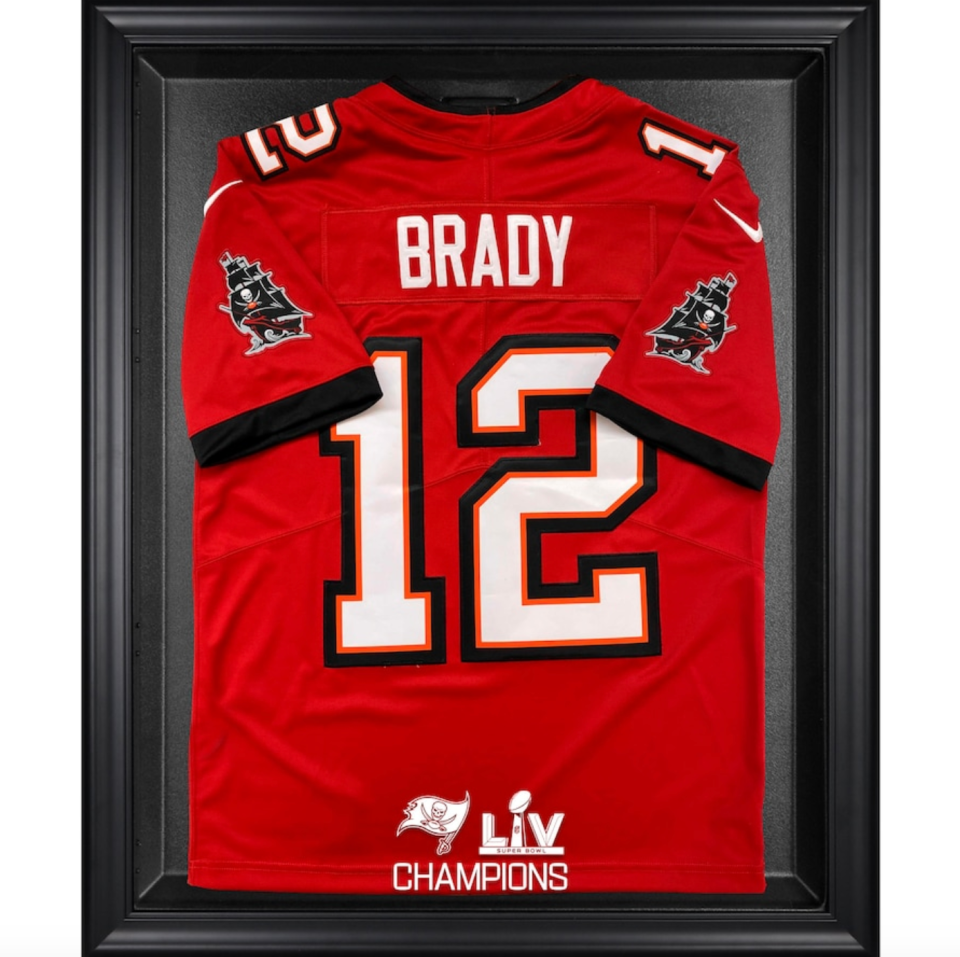 Buccaneers Fanatics Authentic Black Framed Super Bowl LV Champions Jersey Logo Display Case