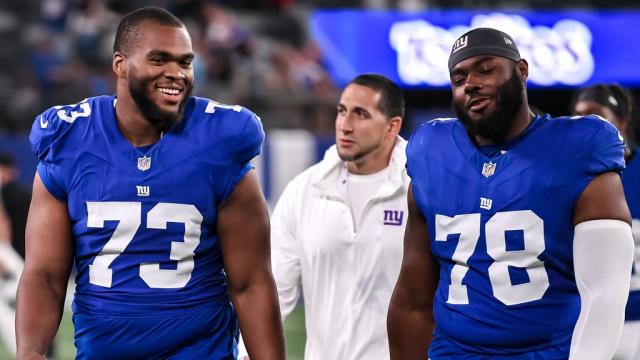 Giants' Evan Neal leaning on All-Pro LT Andrew Thomas, hoping for similar  Year 2 leap