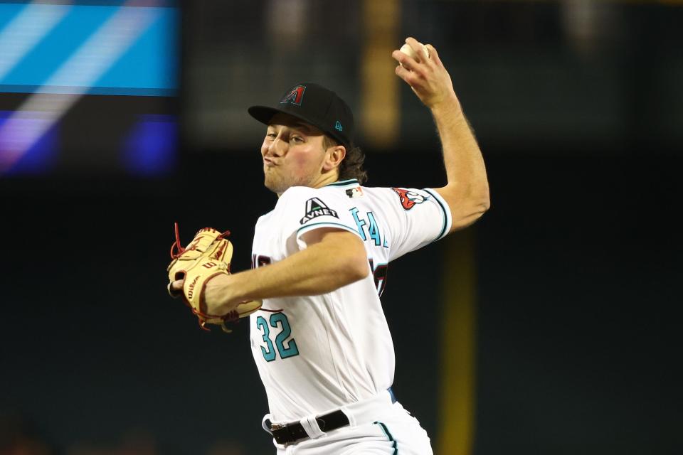 Diamondbacks starting pitcher Brandon Pfaadt got the start against the Phillies in Game 3.