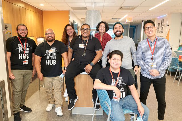 <p>NewYork-Presbyterian Hospital</p> Volunteers from NewYork-Presbyterian's The Uptown Hub, a space for 14- to 24-year-olds in Washington Heights and Inwood to act, create and inspire growth within themselves and their communities.