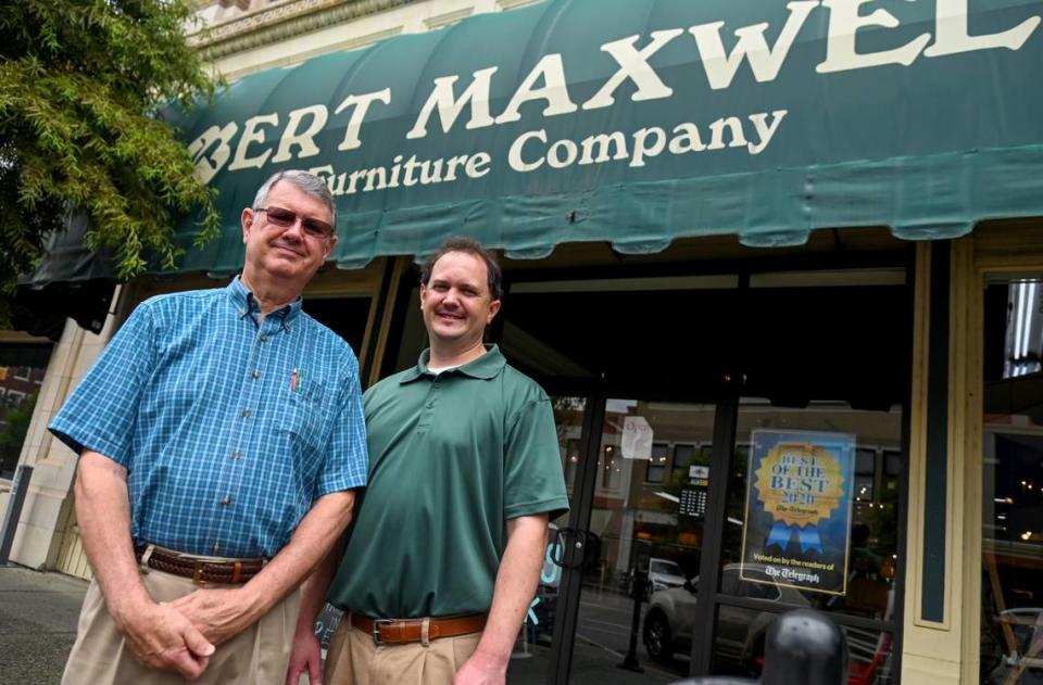 The father and son team of Bert Maxwell III and Bert Maxwell IV are celebrating the 50th anniversary of the store opening July 4, 1972.