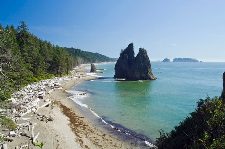 <span class="article__caption"><span class="article__caption"><span class="article__caption">Gaze at the otherworldly spires of Rialto Beach, Olympic National Park, Washington. (Photo: Dan Sherwood/Getty)</span></span></span>