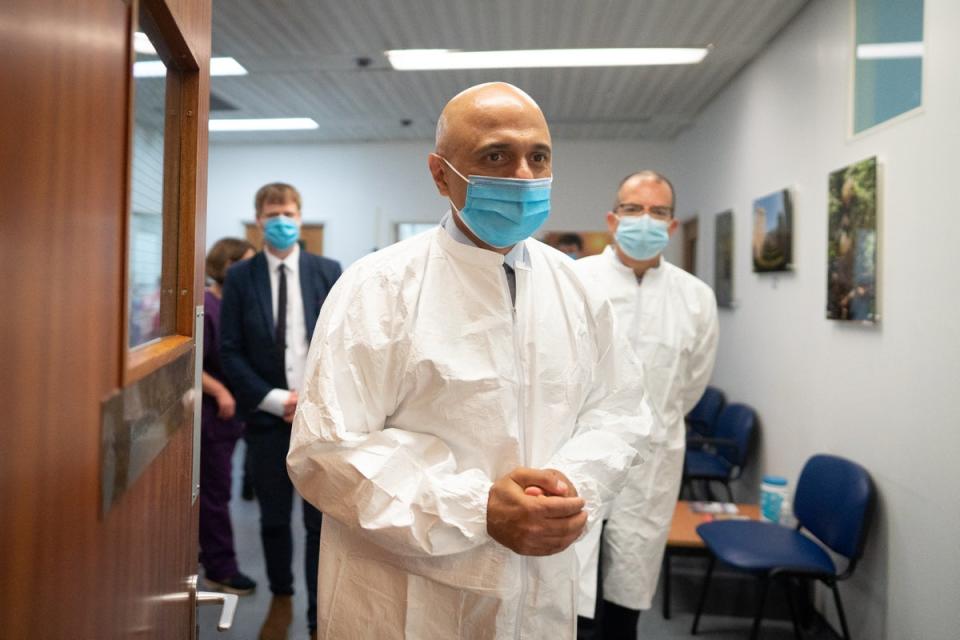 Health Secretary Sajid Javid during his visit to St George’s Clinical Research Facility in London following the announcement that the American pharmaceutical giant Moderna are to open a research and manufacturing centre in the UK. Picture date: Wednesday June 22, 2022. (PA Wire)