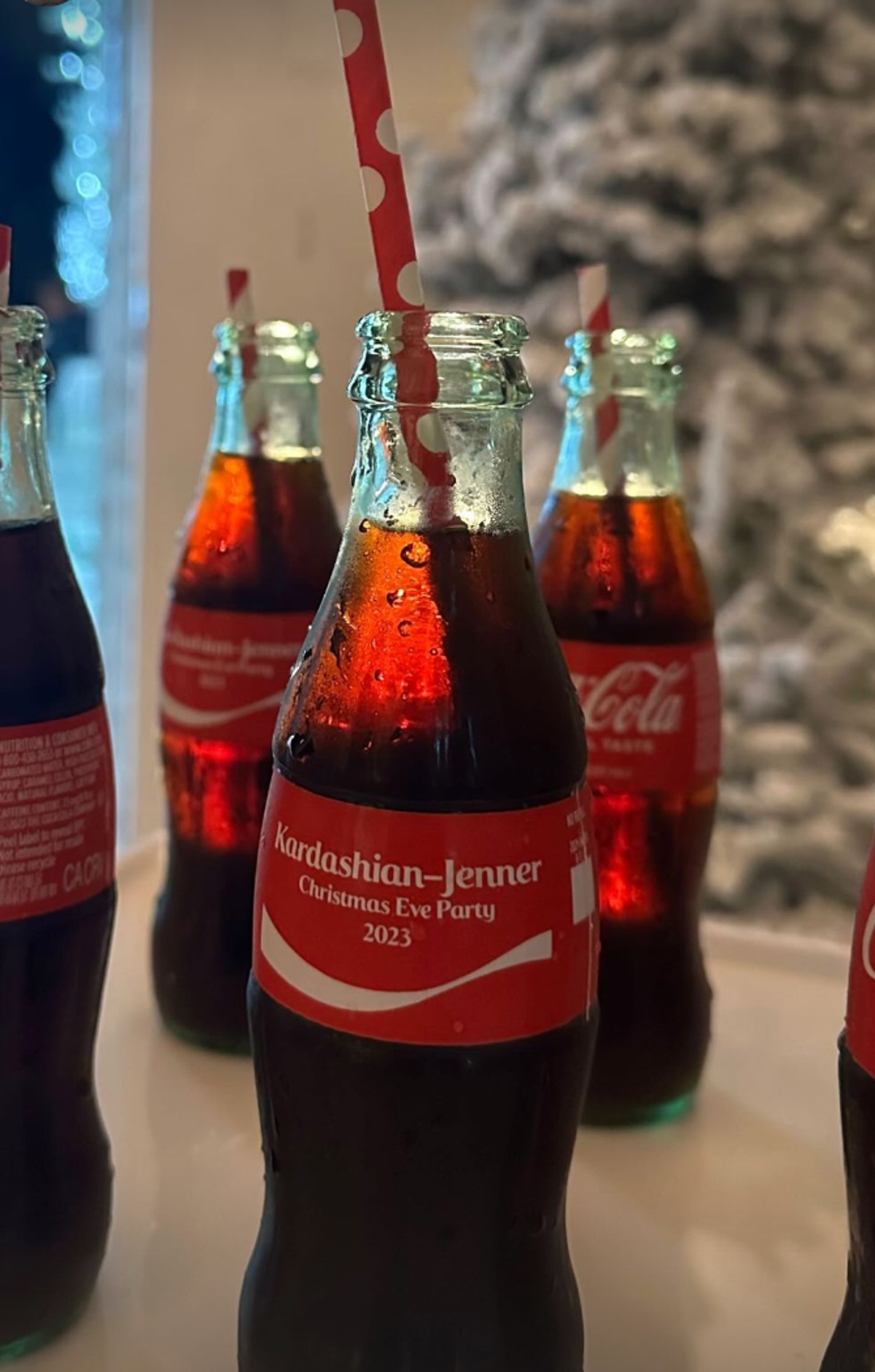 Kim showed custom Coca-Cola bottles served during the night (Kim Kardashian on Instagram)