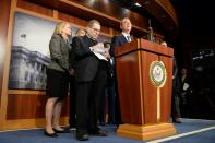 Rep. Schiff speaks after the Trump impeachment trial ended for the day in Washington.