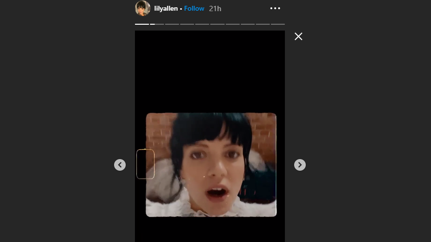 Screengrab from Lily Allen Instagram