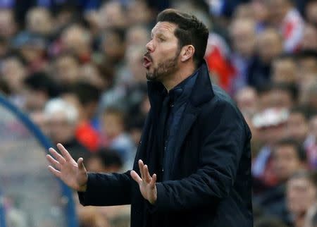 Football Soccer - Atletico Madrid v FC Barcelona - UEFA Champions League Quarter Final Second Leg - Vicente Calderon Stadium - 13/4/16 Atletico Madrid coach Diego Simeone Reuters / Juan Medina Livepic