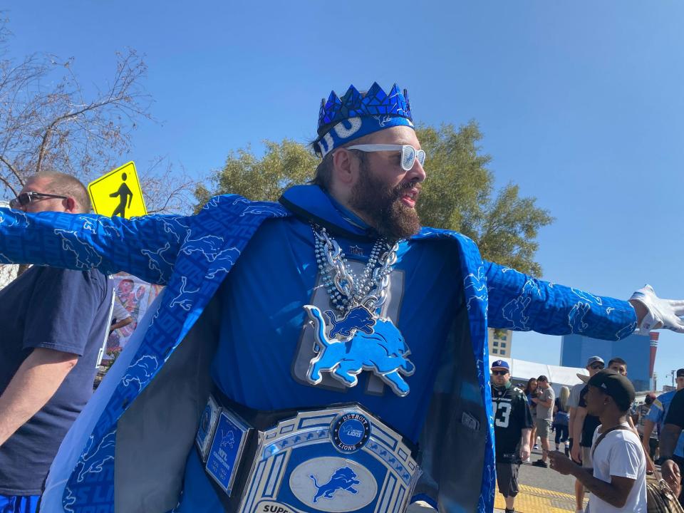 Lions fan John Kress takes in the 2022 NFL Draft in Las Vegas.