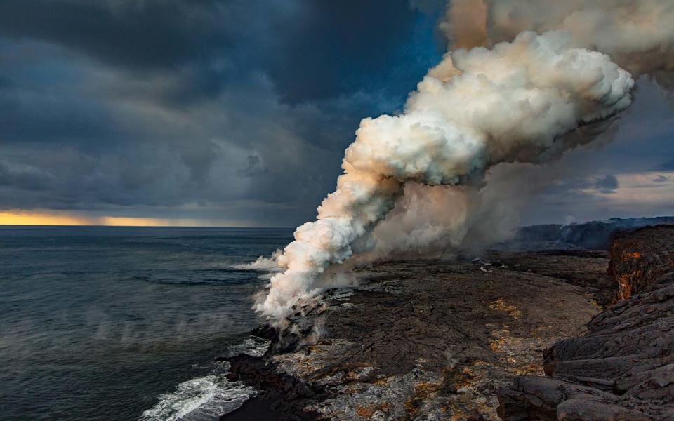 The Ocean Lava Entry Points at Hawaii Volcanoes National Park