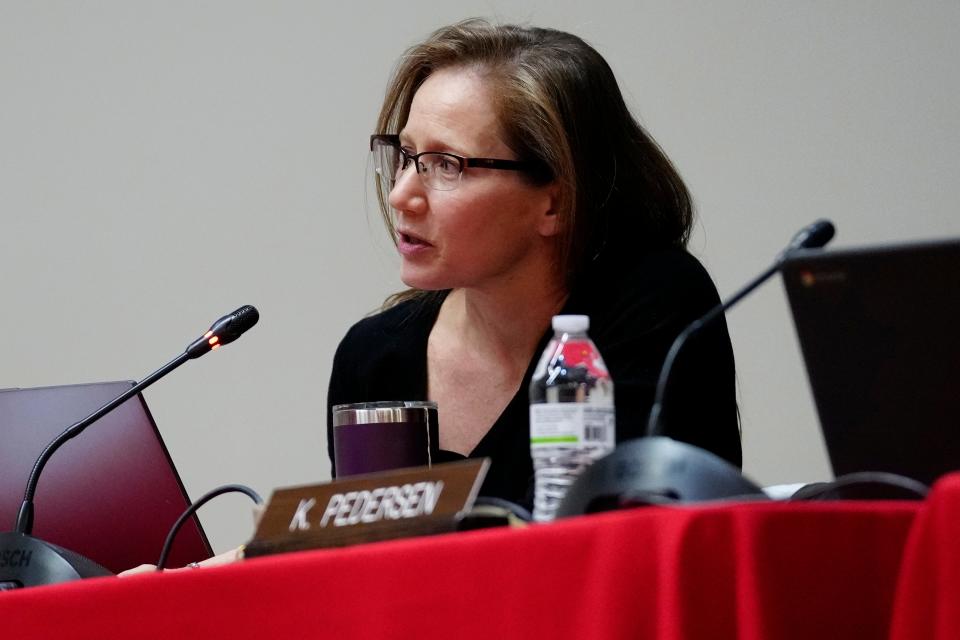 Andrea Peck is shown at the Westwood Board of Education Reorganization Meeting, Thursday, January 4, 2024.