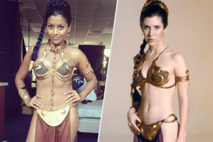 Carrie Fisher Star Wars - Tiya Sicar of Star Wars Rebels Honors Carrie Fisher in Gold Bikini Insta:  'No One Will Ever Pull It Off Like She Did'
