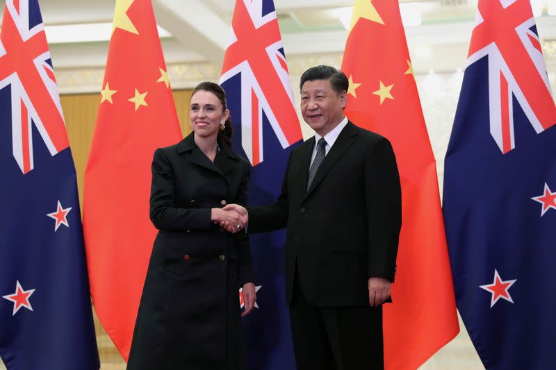 FILE PHOTO: New Zealand Prime Minister Jacinda Ardern meets Chinese President Xi Jinping in Beijing