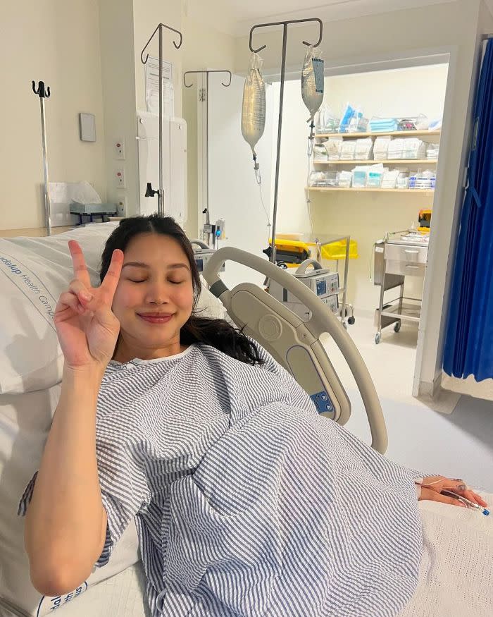 Zahirah shared photos of her in hospital prior to the announcement